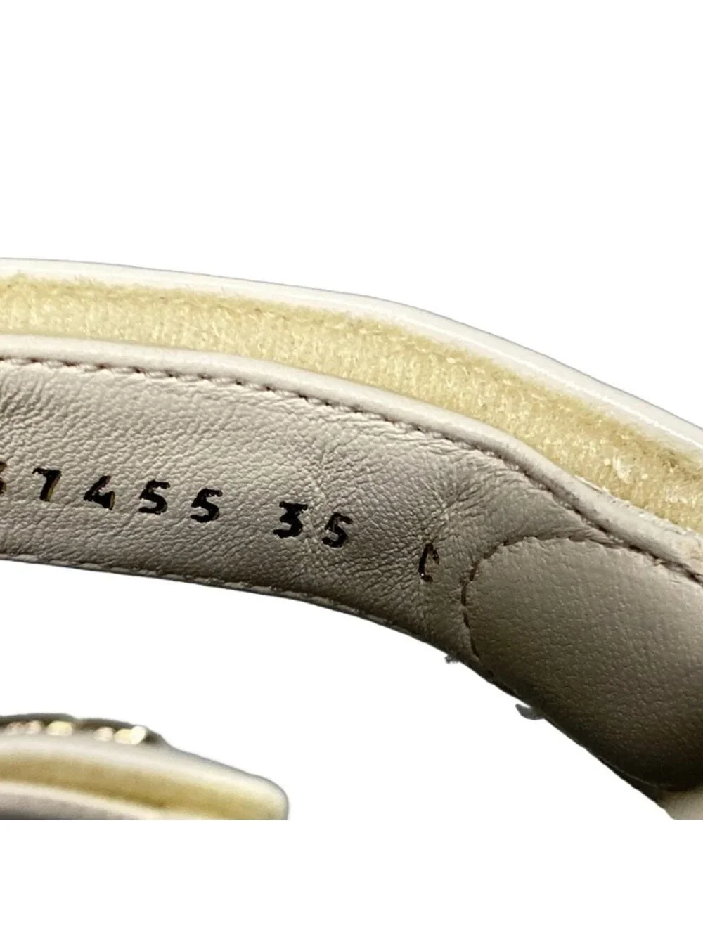 Chanel Sandals 35 C Ivory CC Logo Wedge Sole